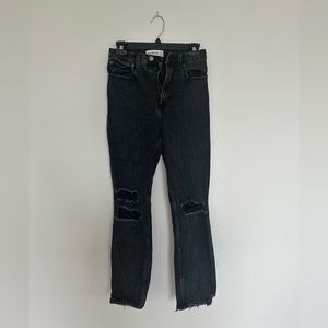 A&F Curve Love Ultra High Rise Ankle Straight Jean
